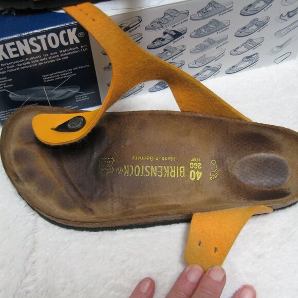 Birkenstock GIZEH Birko Flor Citrine Orange 40 R US W 9 M 7 - Picture 8 of 12
